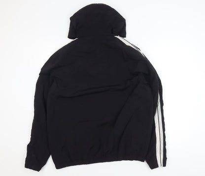 Ellesse Women's Black Hooded Anorak Jacket UK 14 Logo Sportswear