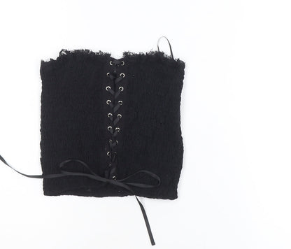 Zara Women Black Lace Up Strapless Camisole Top Size M