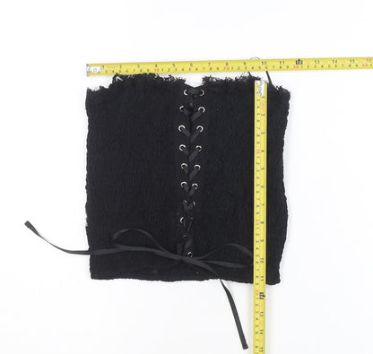 Zara Women Black Lace Up Strapless Camisole Top Size M