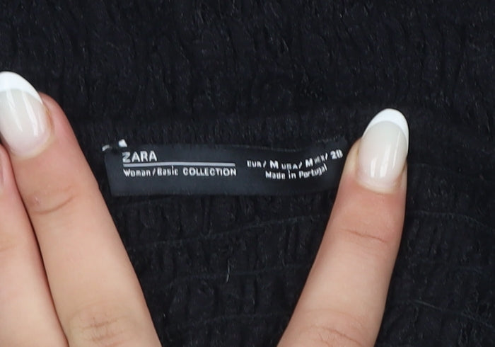 Zara Women Black Lace Up Strapless Camisole Top Size M