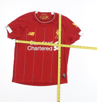 New Balance Boys Red Liverpool FC Short Sleeve Football Shirt Size 122cm