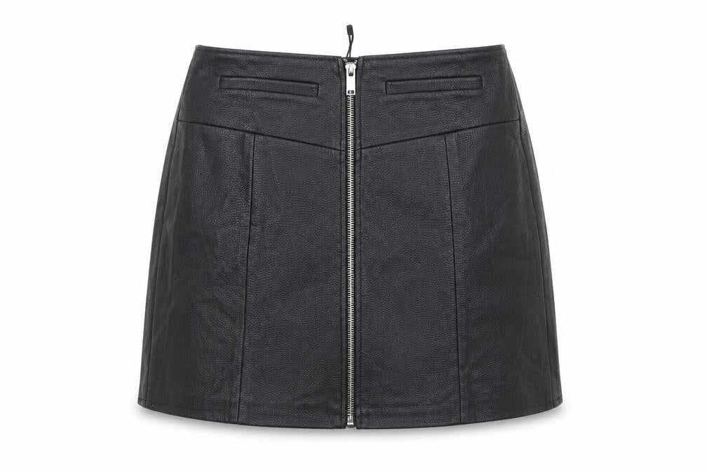 Bershka Women’s Black Faux Leather Short Pencil Skirt Size 8