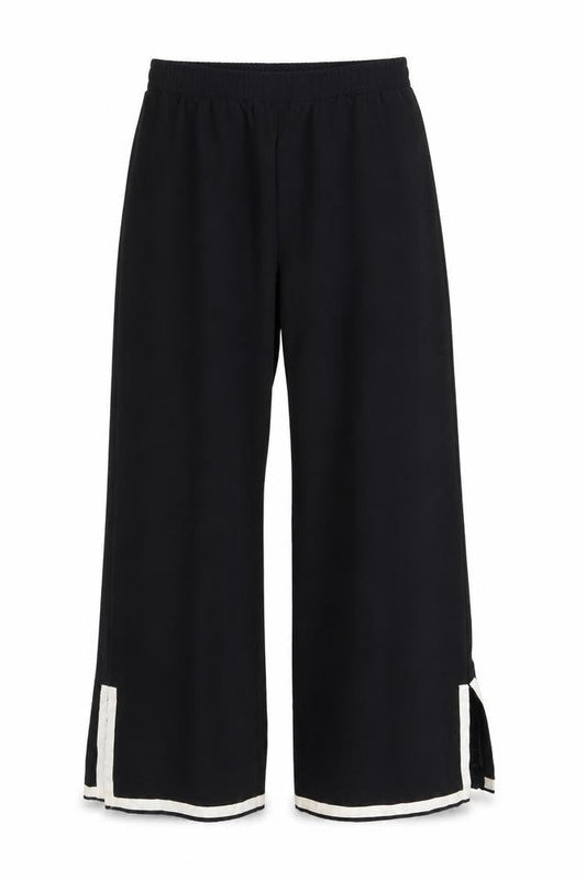 NA-KD Women Black Wide-Leg Trousers Size M Elastic Waist