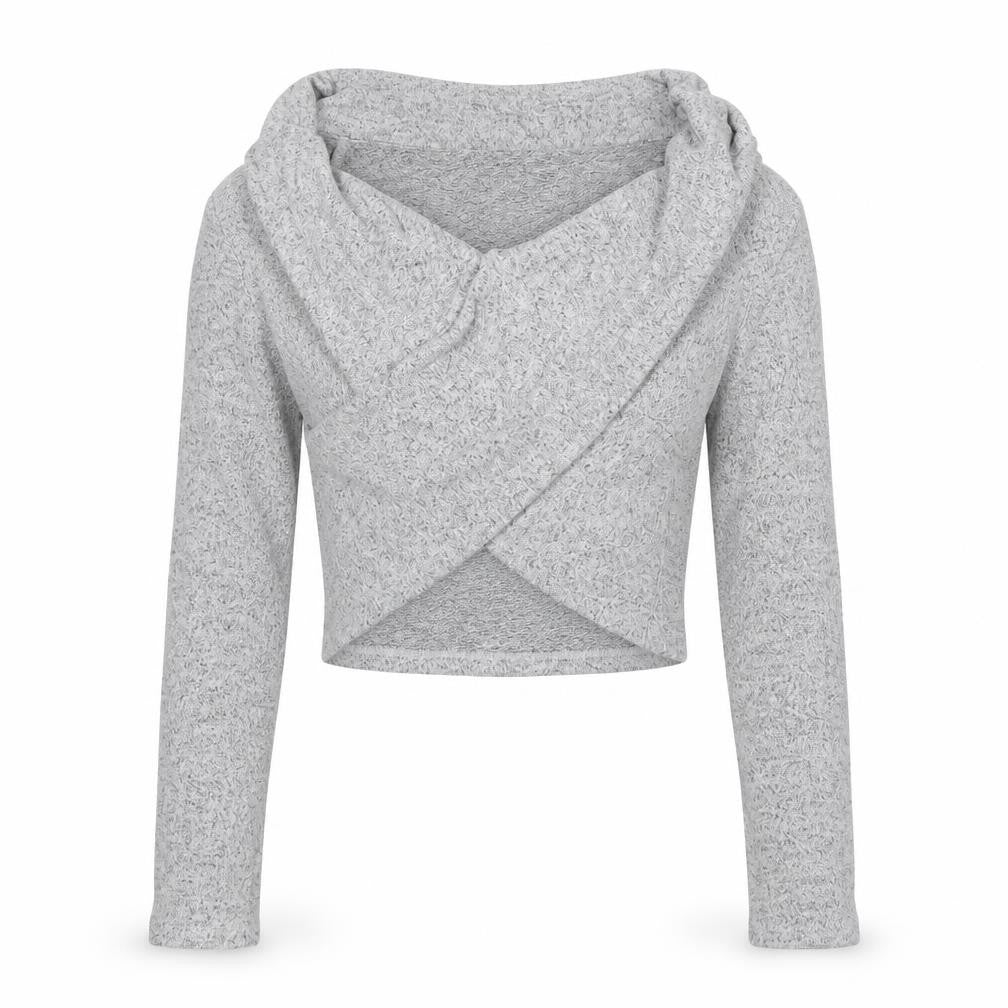 Olian Women’s Grey Wrap Knit Jumper Medium Slim Fit