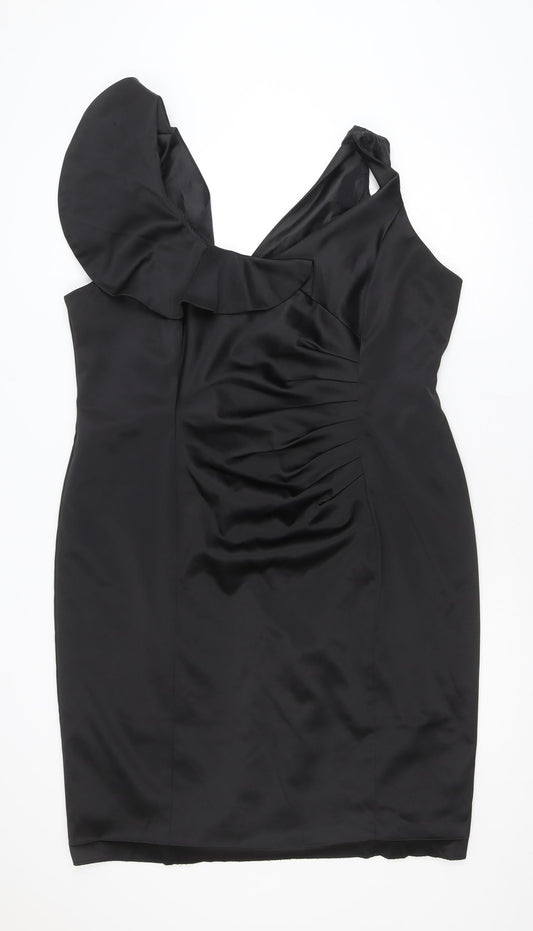 Debenhams Womens Black Plus Size 22 One Shoulder Bodycon Dress
