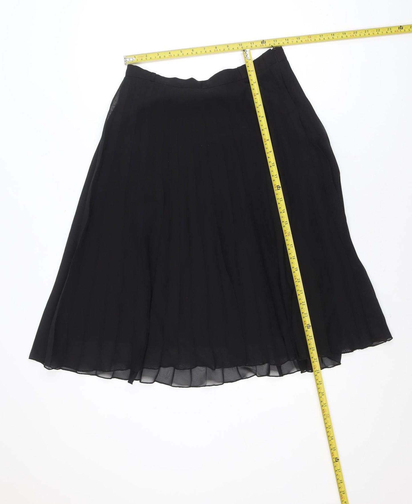 Atmosphere Women's Black Size 12 Pleated Midi Chiffon Skirt