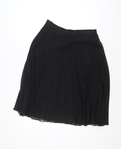 Atmosphere Women's Black Size 12 Pleated Midi Chiffon Skirt