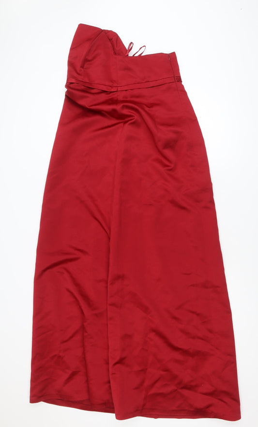 Lucy Rose Women's Red Strapless Fit & Flare Long Dress Size 18