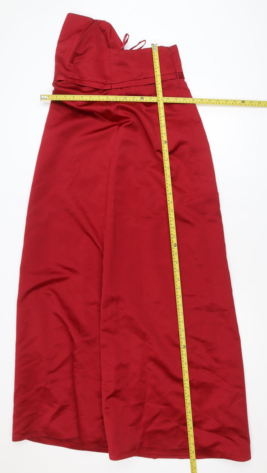 Lucy Rose Women's Red Strapless Fit & Flare Long Dress Size 18