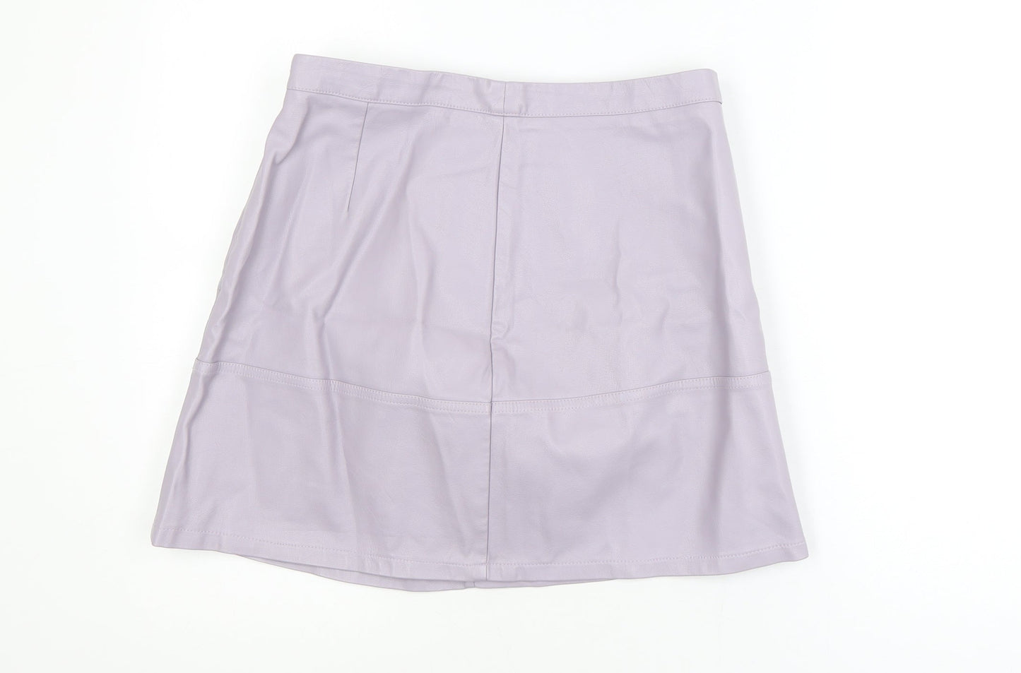 New Look Womens Purple Faux Leather A-Line Mini Skirt Size 14