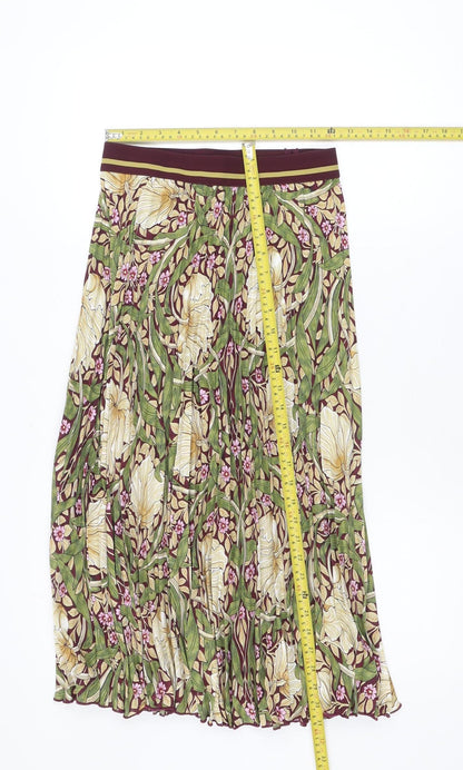 H&M Morris & Co Women’s Multicoloured Pleated Midi Skirt Size S
