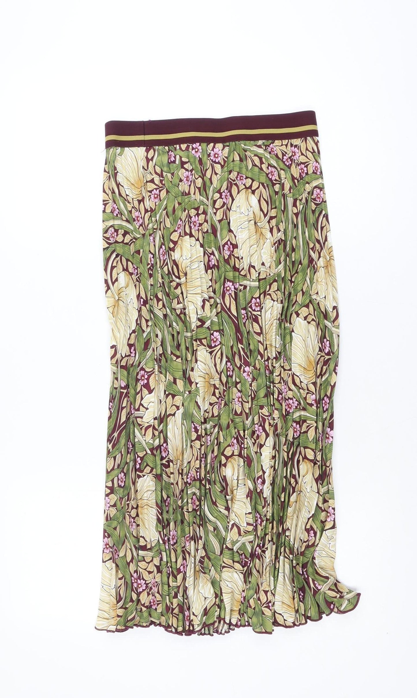 H&M Morris & Co Women’s Multicoloured Pleated Midi Skirt Size S