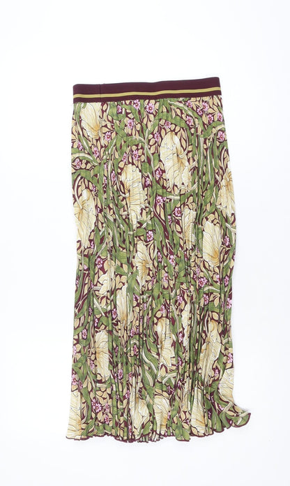 H&M Morris & Co Women’s Multicoloured Pleated Midi Skirt Size S