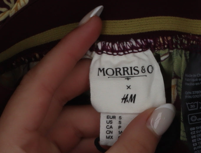 H&M Morris & Co Women’s Multicoloured Pleated Midi Skirt Size S