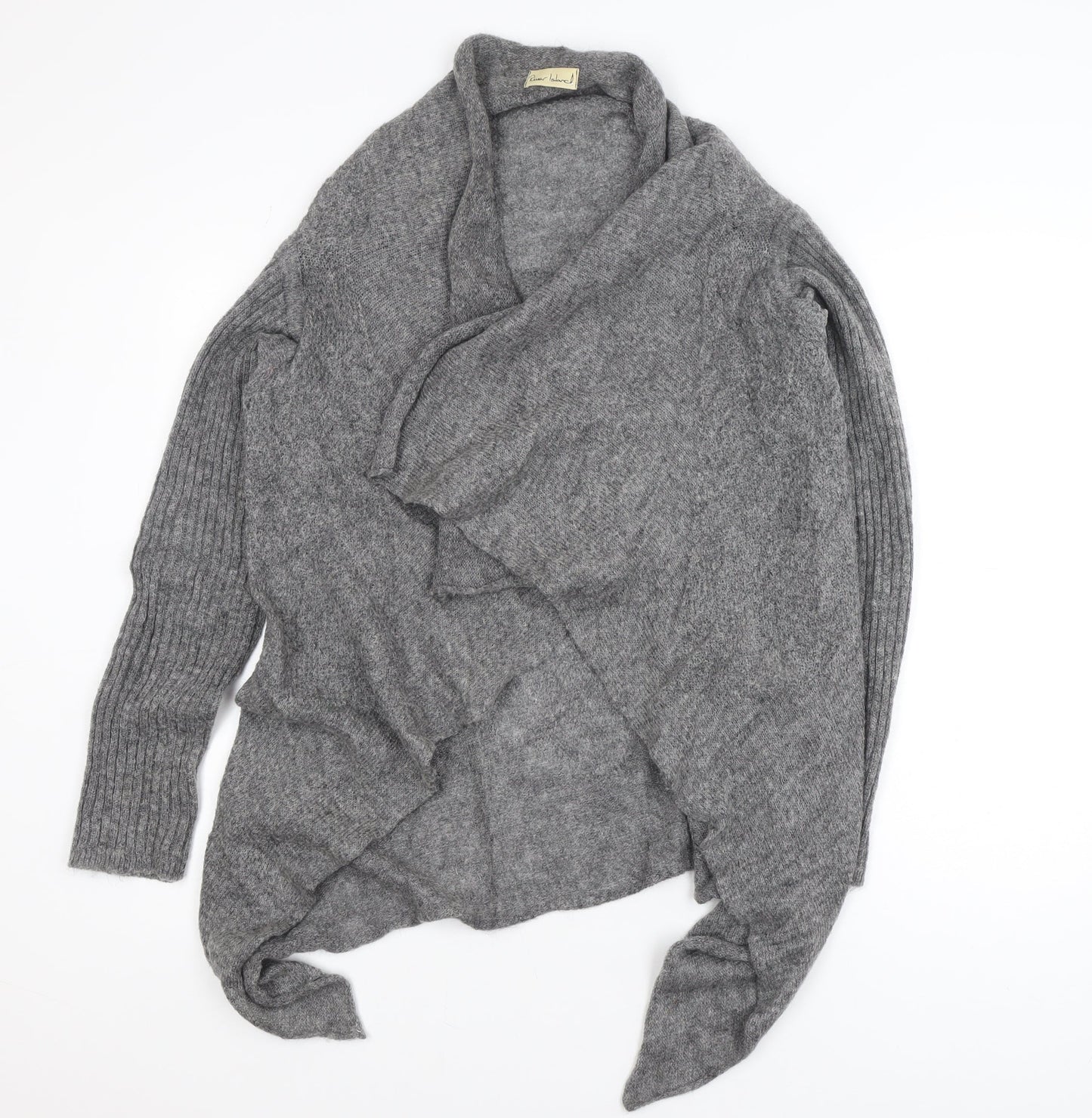 River Island Women’s Grey Wool Blend Cardigan Wrap Jumper M