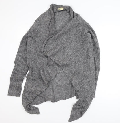 River Island Women’s Grey Wool Blend Cardigan Wrap Jumper M