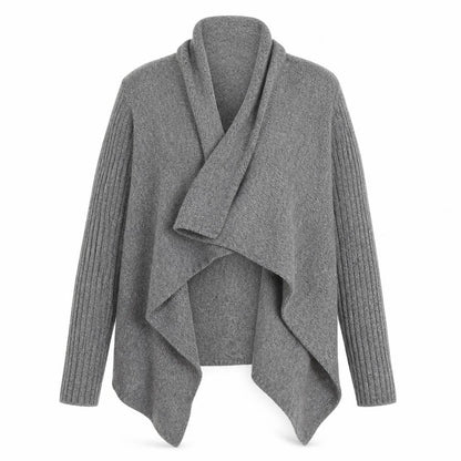 River Island Women’s Grey Wool Blend Cardigan Wrap Jumper M