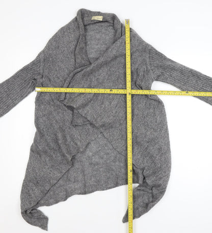 River Island Women’s Grey Wool Blend Cardigan Wrap Jumper M