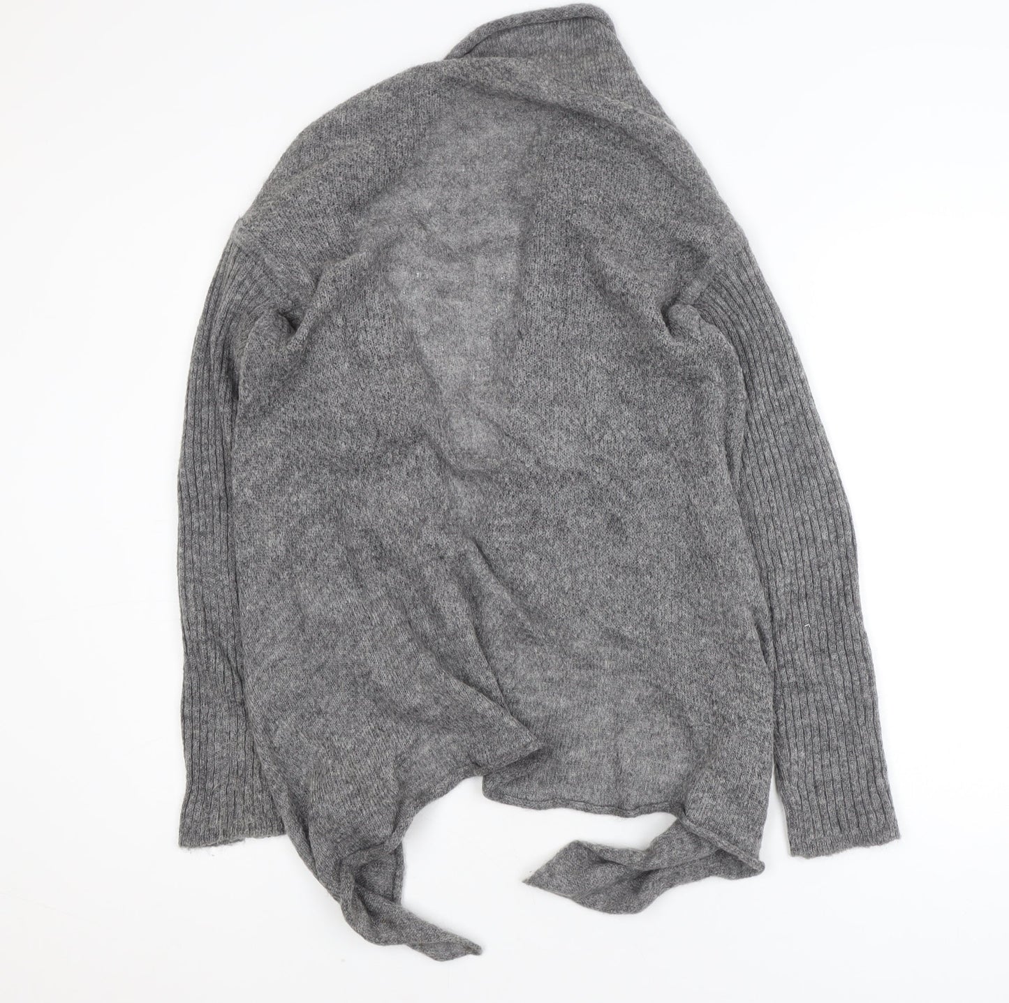 River Island Women’s Grey Wool Blend Cardigan Wrap Jumper M