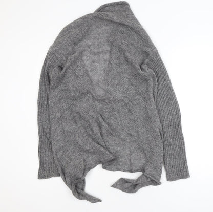 River Island Women’s Grey Wool Blend Cardigan Wrap Jumper M