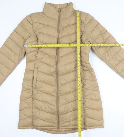 Vila Womens Beige Long Puffer Coat Size 12 Lightweight Winter Jacket
