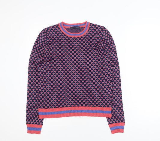 Marks and Spencer Women's Blue Heart Knit Jumper UK 14 Regular Fit