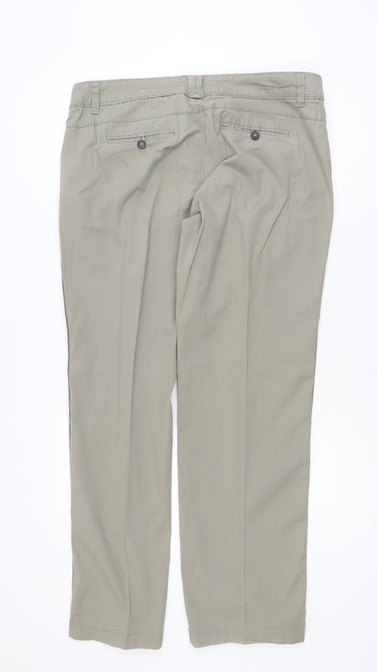 Esprit Men's Beige Chino Trousers L Regular Fit Straight Leg