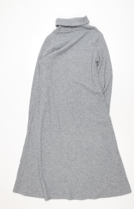 Dunnes Stores Women’s Grey Knit Roll Neck Sweater Dress Size 8