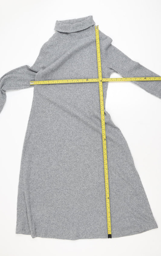 Dunnes Stores Women’s Grey Knit Roll Neck Sweater Dress Size 8
