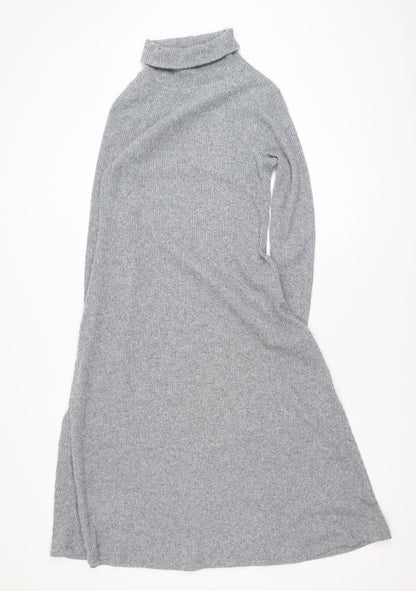 Dunnes Stores Women’s Grey Knit Roll Neck Sweater Dress Size 8
