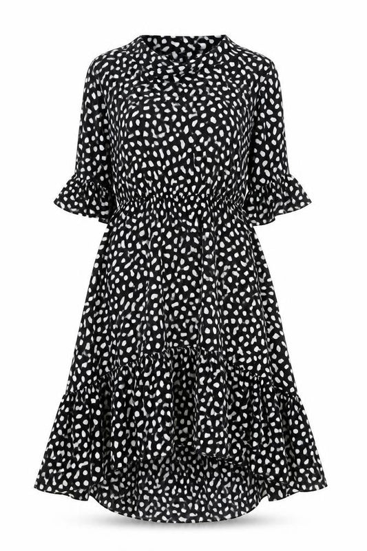 Stella Morgan Women’s Black Animal Print Hi-Low A-Line Dress Size 8