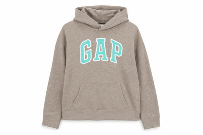 Gap Women Beige Pullover Hoodie Medium Logo Casual Soft Fleece