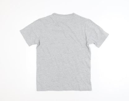 New Balance Men's Grey Small Graphic Sports Cotton T-Shirt
