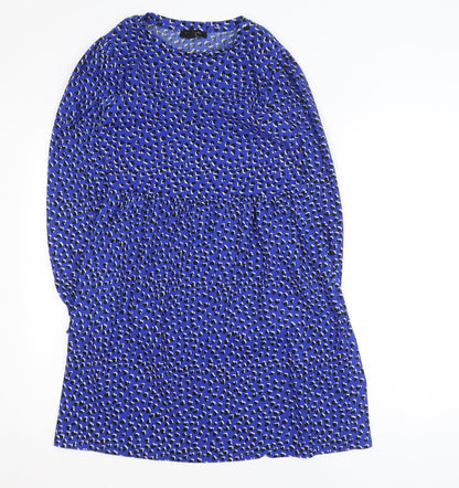 New Look Women Blue Animal Print A-Line Dress Size 8