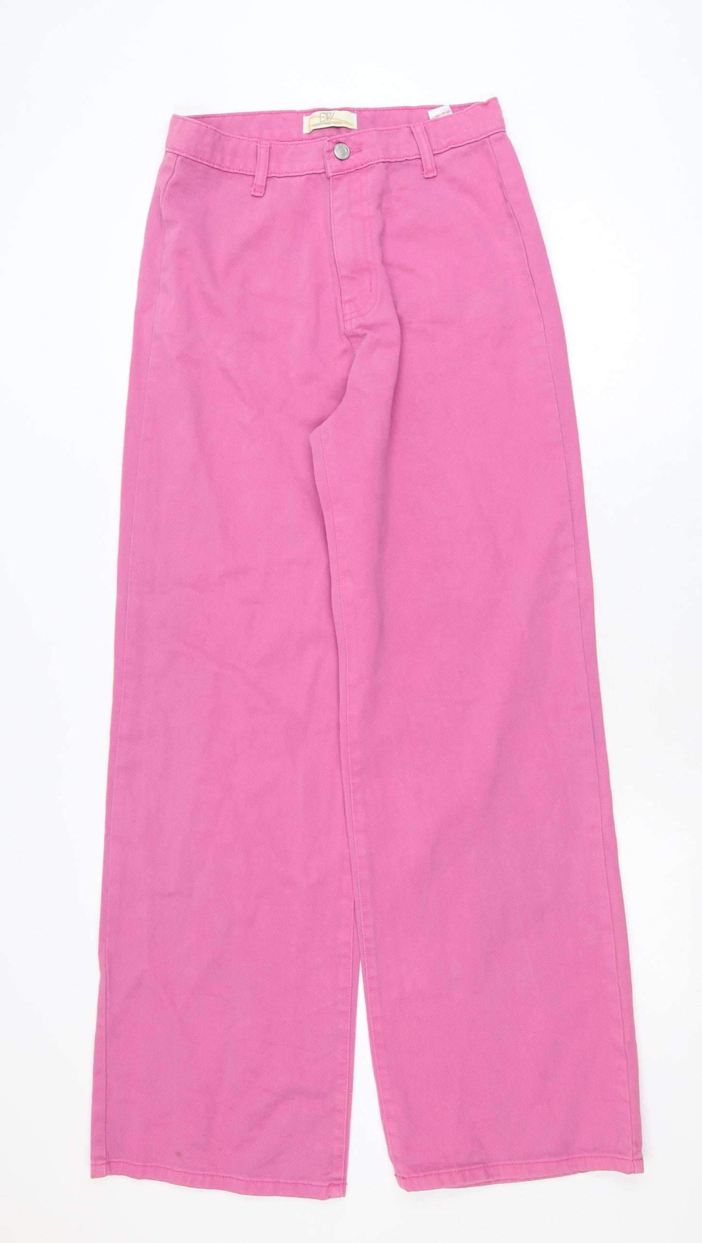Don't Think Twice Women's Pink Wide-Leg Jeans Size 12 Stretch Cotton