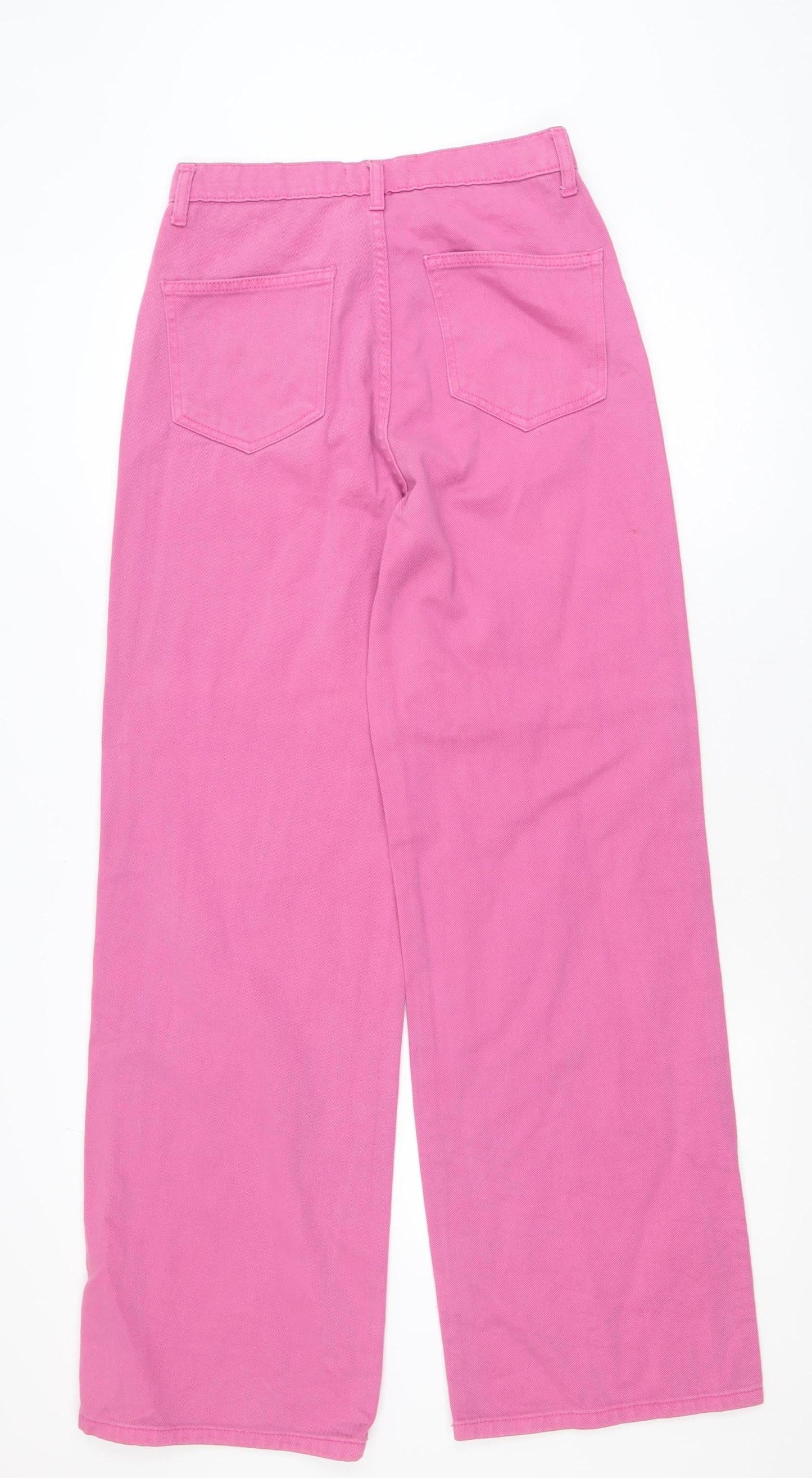 Don't Think Twice Women's Pink Wide-Leg Jeans Size 12 Stretch Cotton
