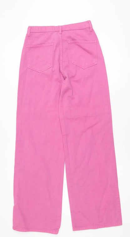 Don't Think Twice Women's Pink Wide-Leg Jeans Size 12 Stretch Cotton