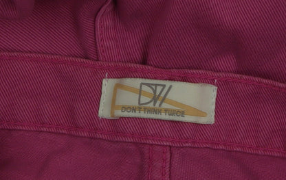 Don't Think Twice Women's Pink Wide-Leg Jeans Size 12 Stretch Cotton