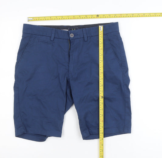 Walker & Hunt Men's Blue Chino Shorts Size 32 Regular Fit