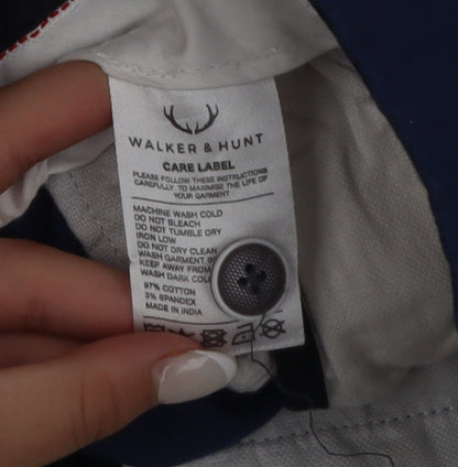 Walker & Hunt Men's Blue Chino Shorts Size 32 Regular Fit