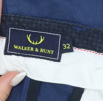 Walker & Hunt Men's Blue Chino Shorts Size 32 Regular Fit