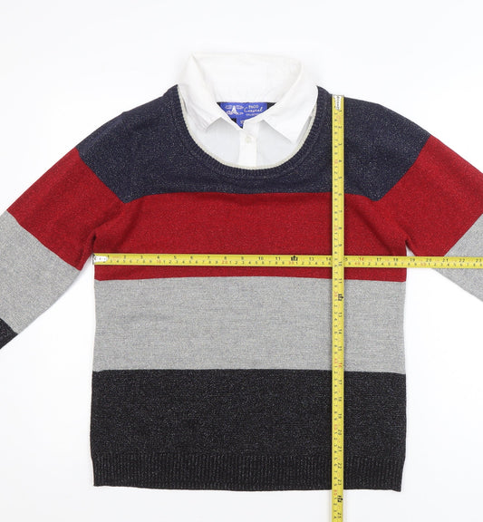 Paco Coastal Women’s Multicoloured Striped Knit Jumper Size 10