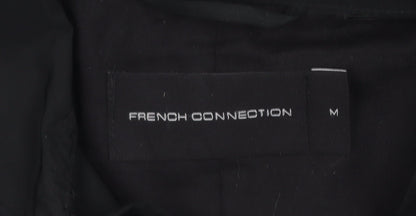 French Connection Men's Black Mid-Length Polyester Overcoat M