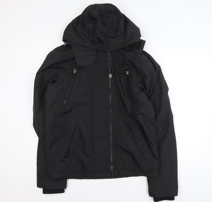 Superdry Men's Black M Puffer Jacket Hooded Waterproof Windproof