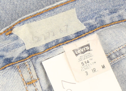 Levi's 514 Womens Light Blue Flared Jeans Size 4 Low Rise Denim