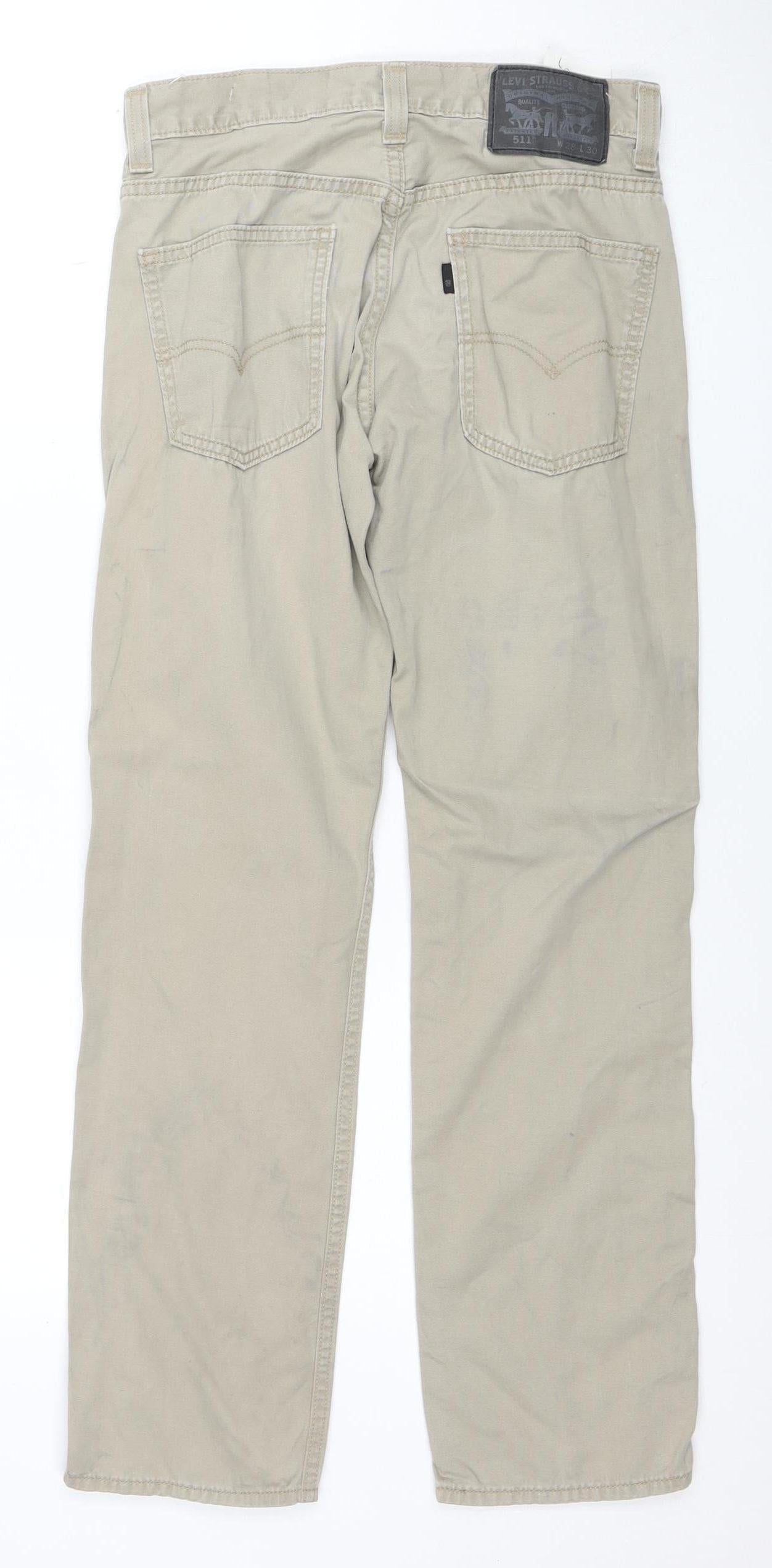 Levi’s 511 Men’s Beige Slim Fit Jeans W28 L30 Cotton Denim