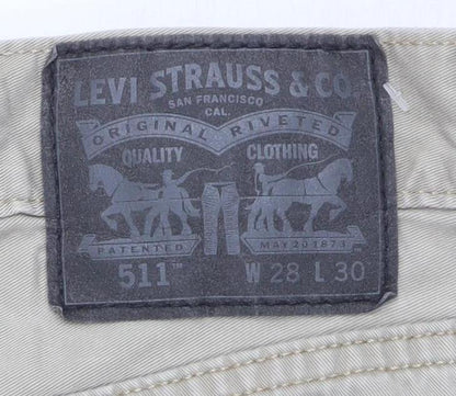 Levi’s 511 Men’s Beige Slim Fit Jeans W28 L30 Cotton Denim