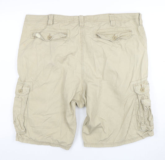 Lee Dungarees Men's Beige Cargo Shorts Size L Cotton Canvas