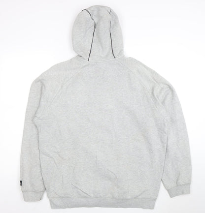 Umbro Men's Grey Full Zip Hoodie XL Sports Fleece Sweatshirt