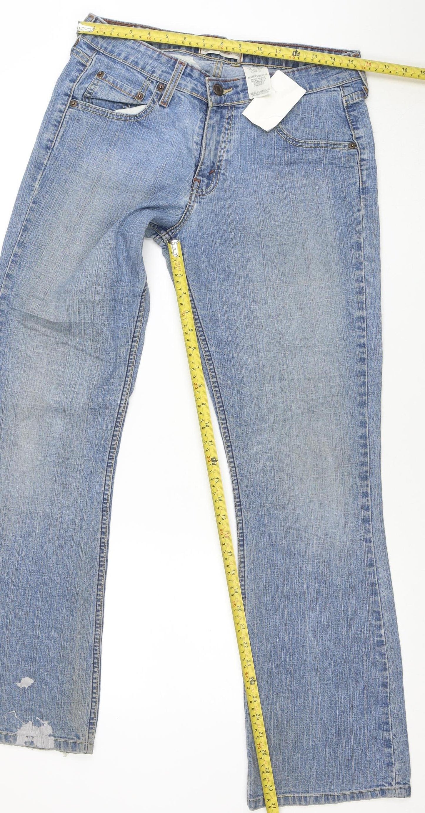 Levi Strauss Men's Blue Stretch Low Rise Bootcut Denim Jeans S